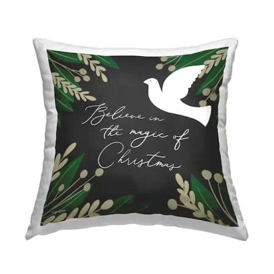 Stupell Industries Magic of Christmas White Dove Throw Pillow {1}