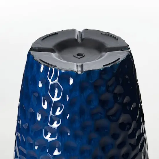 Glitzhome&reg; 31" Eco-Friendly Honeycomb Textured Tall Plastic Planters, 2ct. Cobalt Blue {9}