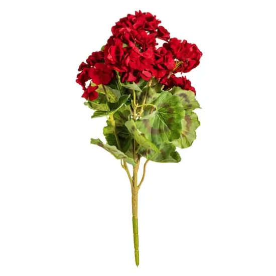 18" Artificial Red Geranium Bush, 4ct. {1}