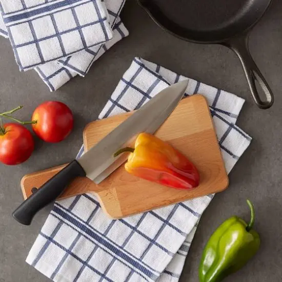 DII&reg; French Blue Windowpane Terry Dishtowels, 4ct. {8}