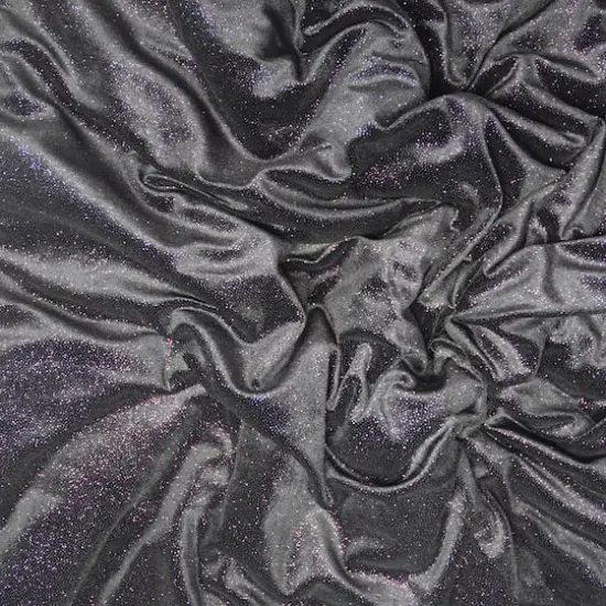 Feldman Black with Purple Sparkle Stretch Velvet Fabric {4}