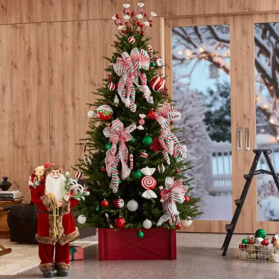 7.5ft. Unlit Green Slim Fir Artificial Christmas Tree {4}