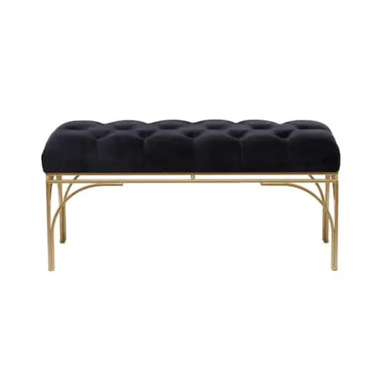 Black Metal Glam Bench, 19" x 39" x 17" {7}
