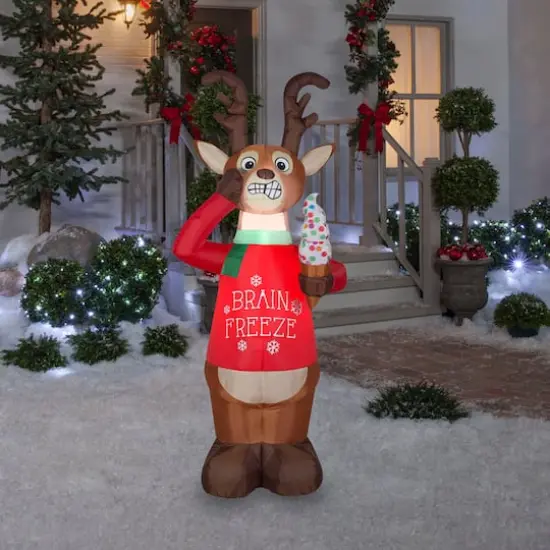 6ft. Animated Airblown&reg; Inflatable Christmas Shaking Reindeer {4}
