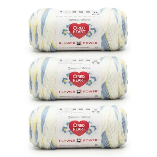 3 Pack Red Heart&reg; All In One Flower Power&trade; Yarn Forget Me Not {1}