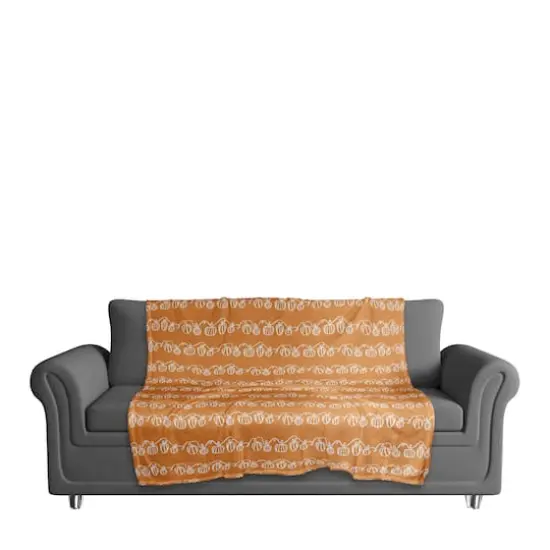 Pumpkin Doodle Coral Fleece Throw {4}