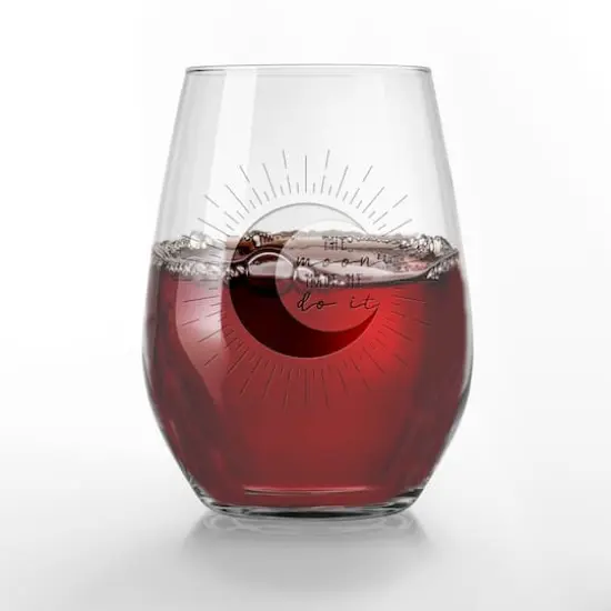 The Moon Made Me Do It 15oz. Engraved Stemless Wine Glass {3}