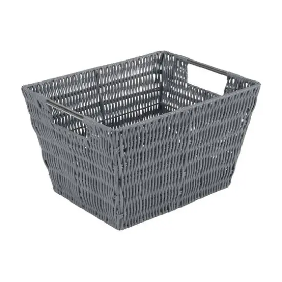 Simplify Medium Charcoal Rattan Storage Basket {7}