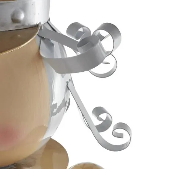 46.5" Gold & Silver Metal Standing Nutcracker Sculpture {5}