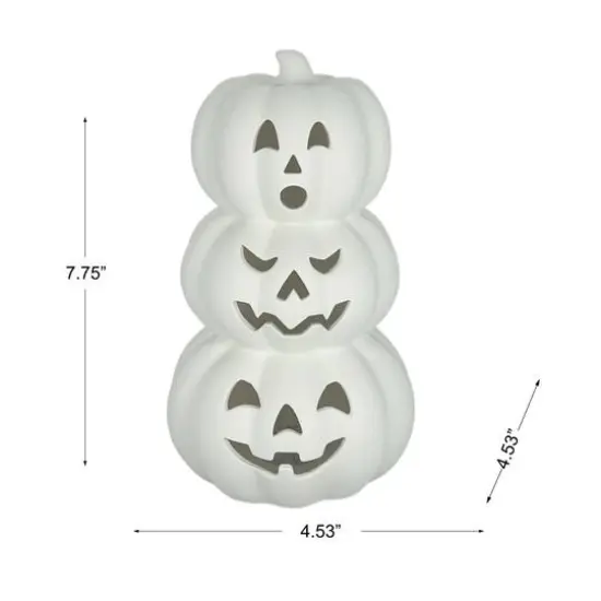 7.75" DIY Ceramic LED Stacked Jack-o'-Lanterns D&eacute;cor by Make Market&reg; {5}
