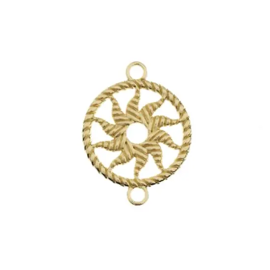 John Bead Beadwork Findings Gold Circle with Sun Pendants {1}