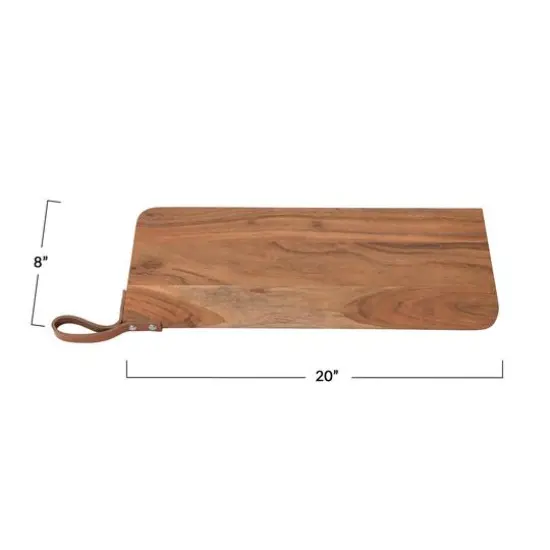 Hello Honey&reg; 20" Acacia Wood Cheese/Cutting Board with Leather Strap {1}