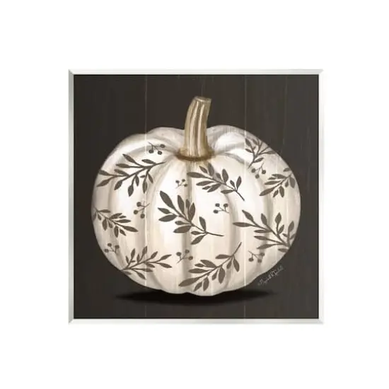 Stupell Industries Leaf Patterned Fall Pumpkin Wall Plaque Art {1}