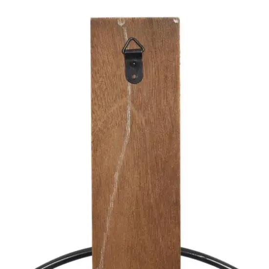Farmhouse Brown Wood And Metal Wall Candle Holder, 28" x 16" x 6" {7}