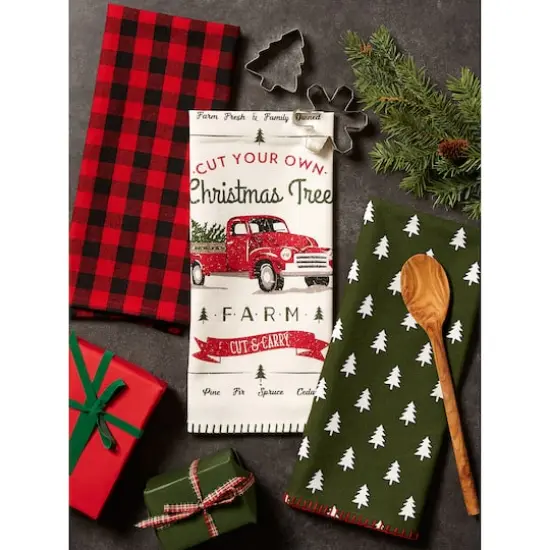 DII&reg; Christmas Truck Dishtowels Set {5}