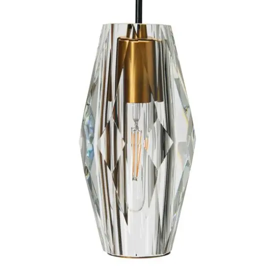 Hello Honey® Robert Stevenson Lighting Celia Brushed Bronze Faceted Crystal & Metal Ceiling Light {4}