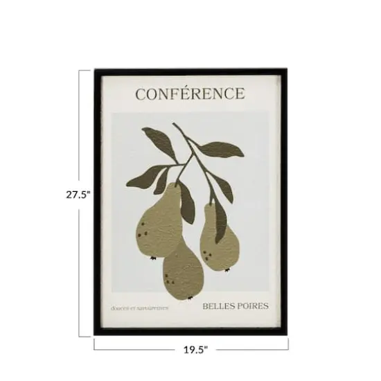 Hello Honey&reg; 27.5" Pear Design Framed Textured Paper Wall Decoration {5}