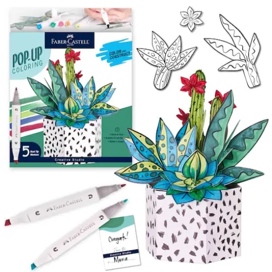 Faber-Castell&reg; Succulents Pop Up Coloring Bouquet {1}