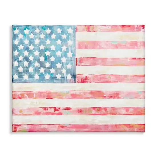 Stupell Industries Patriotic Brushed Flag Canvas Wall Art {1}