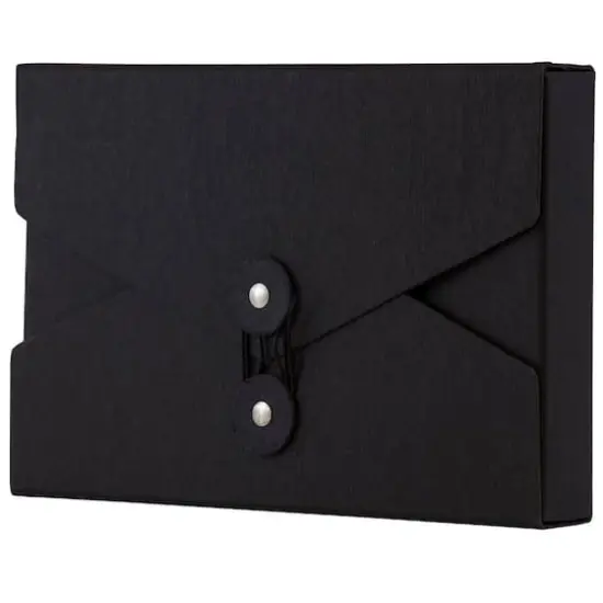 JAM Paper Black Kraft Portfolio with Button and String Tie Closure 5.5" x 8.5" {4}