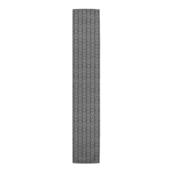 Hex Stripe Indoor/Outdoor Table Runner Black {1}