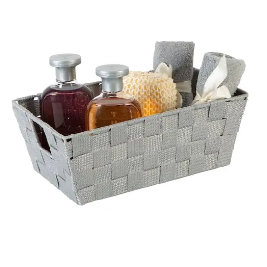 Simplify Small Grey Woven Storage Shelf Baskets, 2ct. {11}