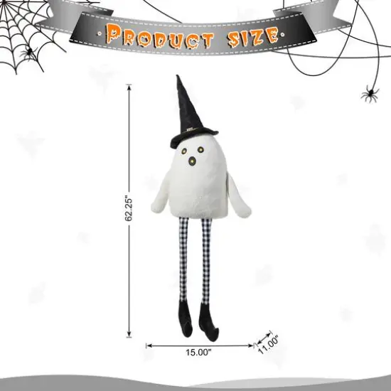 Glitzhome® 65.25"H Lighted Halloween Oversized Fabric Ghost Shelf Sitter {9}