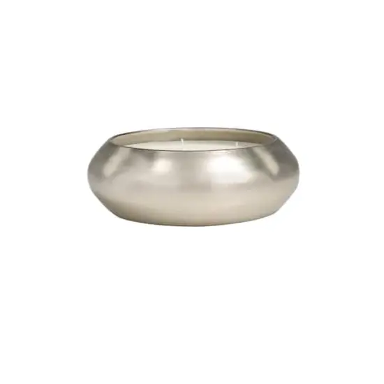 Sweet Bamboo Scented 4-Wick Candle in Wide Silver Bowl {5}