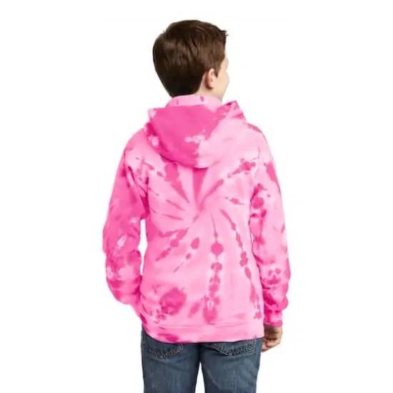 Port & Company&reg; Youth Tie-Dye Pullover Hooded Sweatshirt Pink {6}