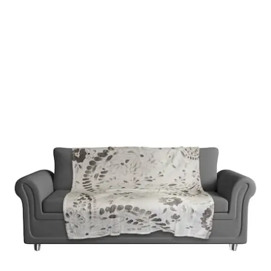 Vintage Paisley Coral Fleece Blanket {4}