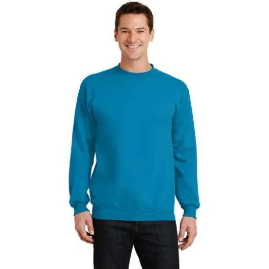 Port & Company&reg; Core Fleece Crewneck Sweatshirt Neon Blue {4}
