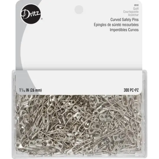 Dritz&reg; Curved Safety Pins with Reusable Storage Box, 300ct. {1}