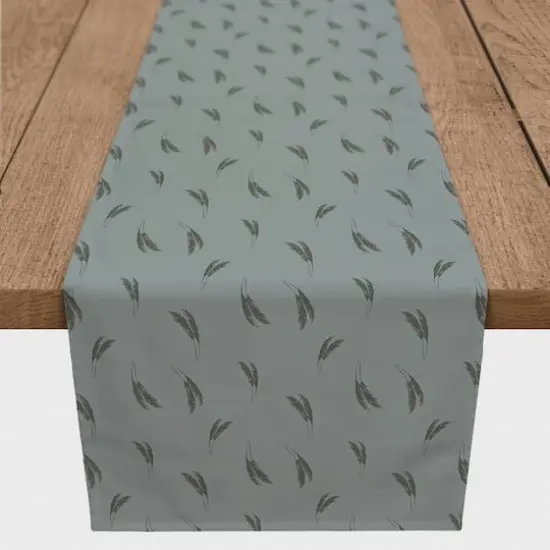 72" Feather Grass Cotton Twill Runner Blue/Emerald {1}