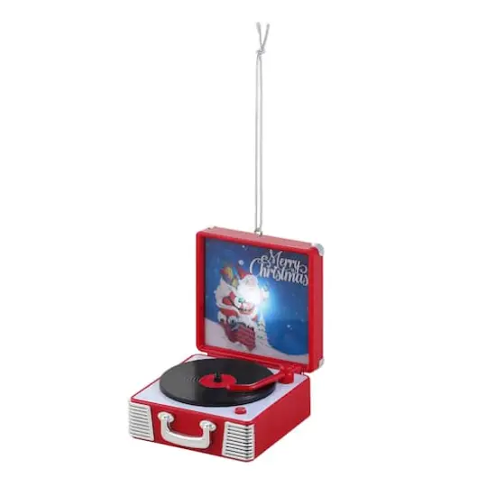 4" Retro Vinyl Record Player Ornament {1}