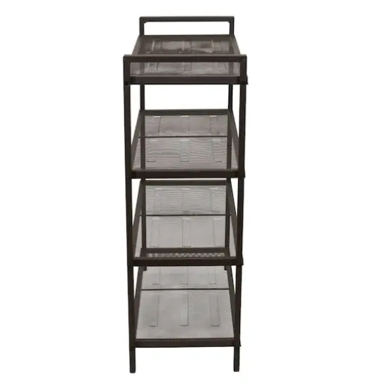 Household Essentials 32" 4-Tier Metal Shoe Rack Brown {6}