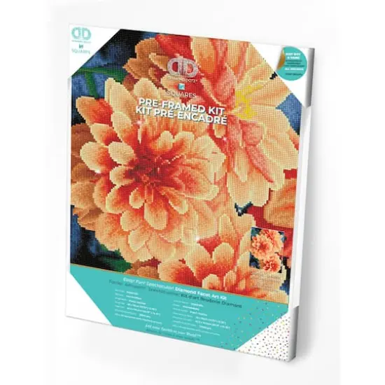 Diamond Dotz&reg; Intermediate Peach Dahlias Pre-Framed Diamond Painting Kit {4}