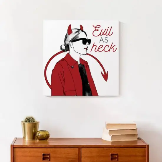 Evil As Heck Canvas Wall Art {5}