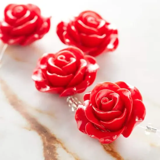 Red Flower Quartzite Beads, 24mm by Bead Landing&trade; {3}