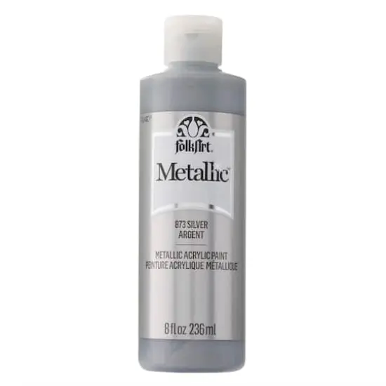 FolkArt&reg; Metallic Acrylic Paint, 8 oz. Silver {4}