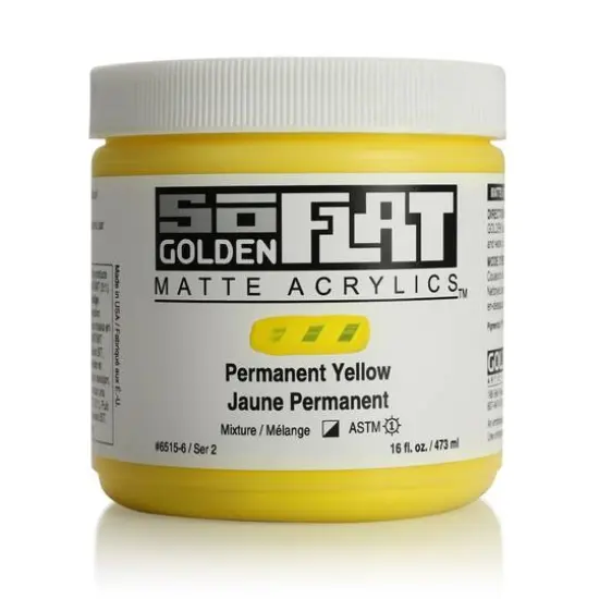 Golden&reg; SoFlat Matte Acrylic Paint, 16oz. Permanent Yellow {1}