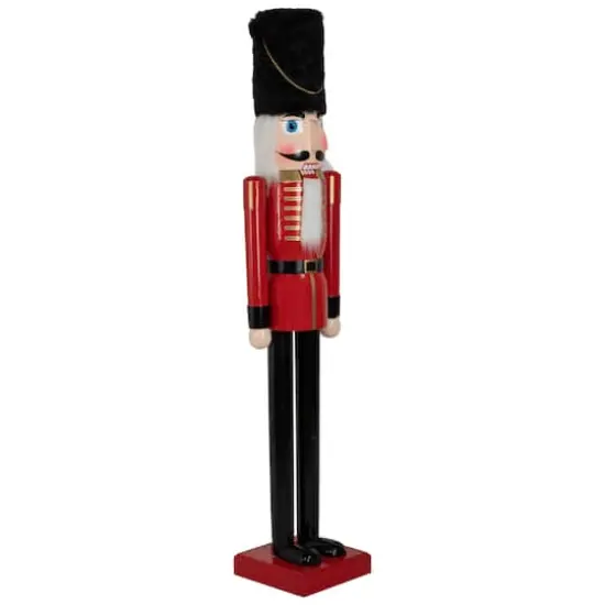 5ft. Commercial Red & Black Wooden Christmas Nutcracker Soldier {3}