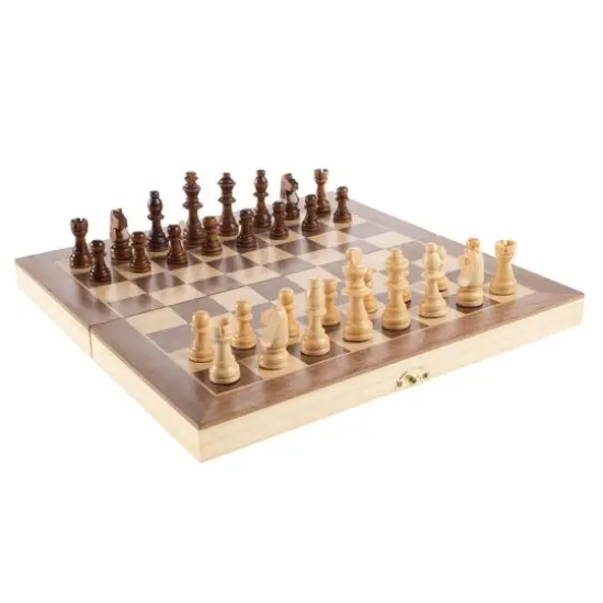 Toy Time Chess Set with Folding Wooden Board {1}