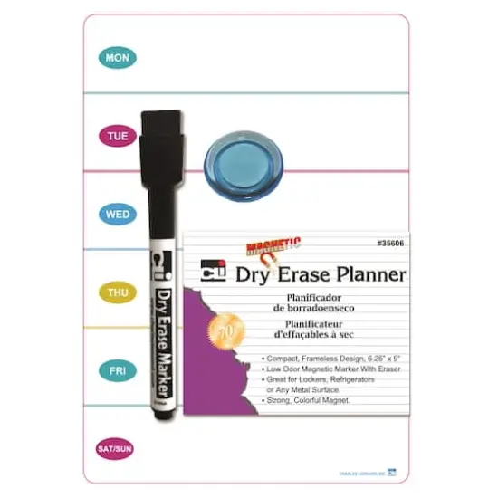 Charles Leonard 6.25" x 9" Magnetic Dry Erase Planner, 12ct. {3}