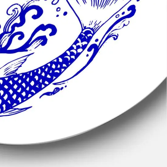 Designart - Chinoiserie Koi Fish II - Traditional Metal Circle Wall Art {5}