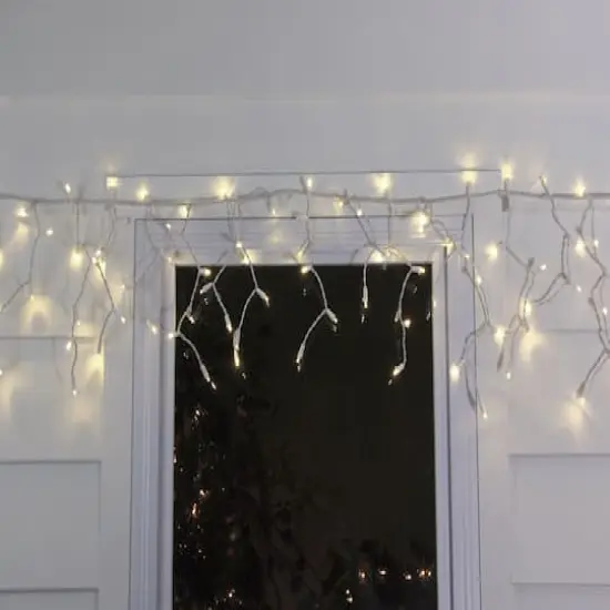 100ct. LED Wide Angle Icicle Christmas Lights With White Wire Warm White {4}