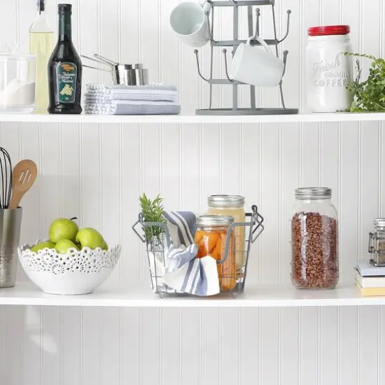 DII&reg; Medium Square Metal Basket Cool Gray {6}