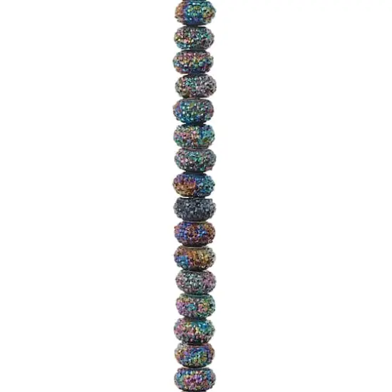 Blue Iridescent Resin Rondel Beads, 8mm by Bead Landing&trade; {1}