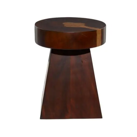Brown Wood Contemporary Accent Table, 20" x 16" x 16" {4}