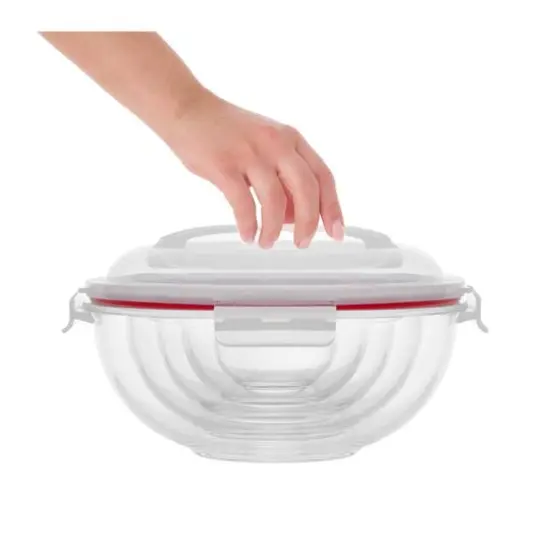 JoyJolt&reg; Red Glass Mixing Bowls Set {6}