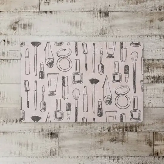 Makeup Icons Floor Mat Cream {3}